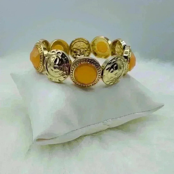 Goldie Light Orange Statement Bracelet - Picture 3 of 5